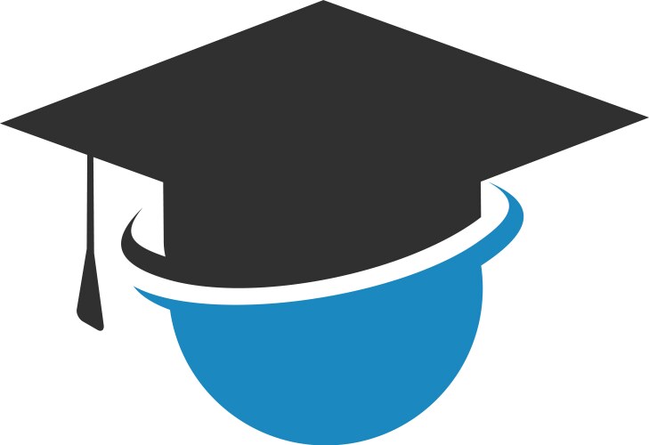 Sign of study human on graduate hat isolated logo vector image