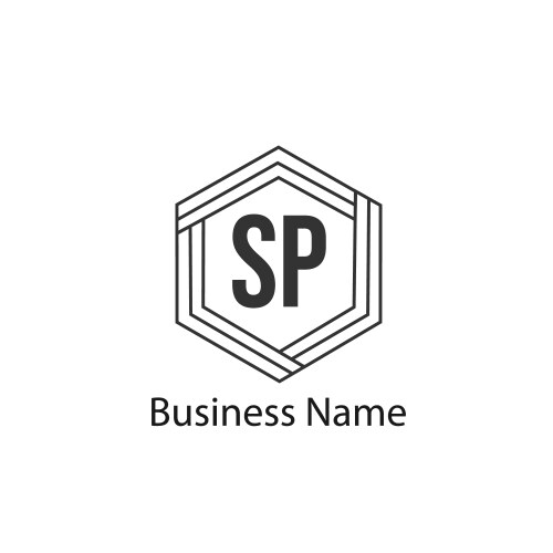 Initial letter sp logo template design vector image