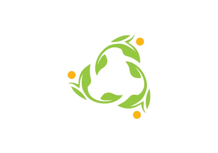 leaf ecology circle abstract logo vector image