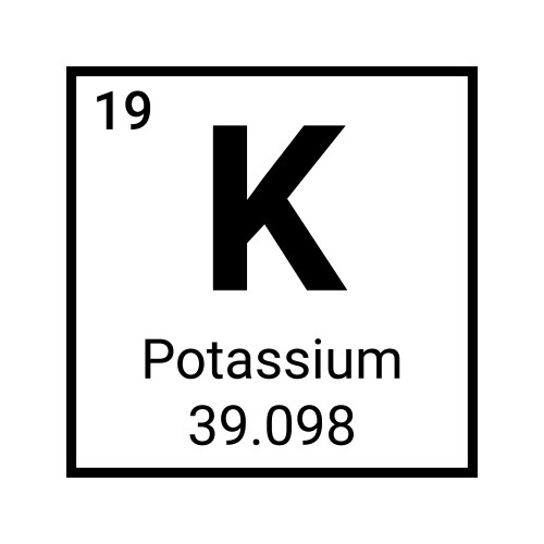 Potassium element periodic table symbol vector image