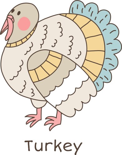 Lineart turkey vector image