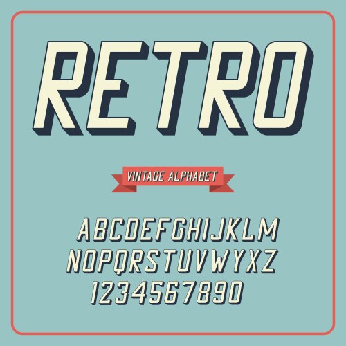 retro font vector image