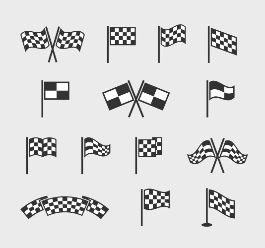 checkered flags racing waving finish vector image