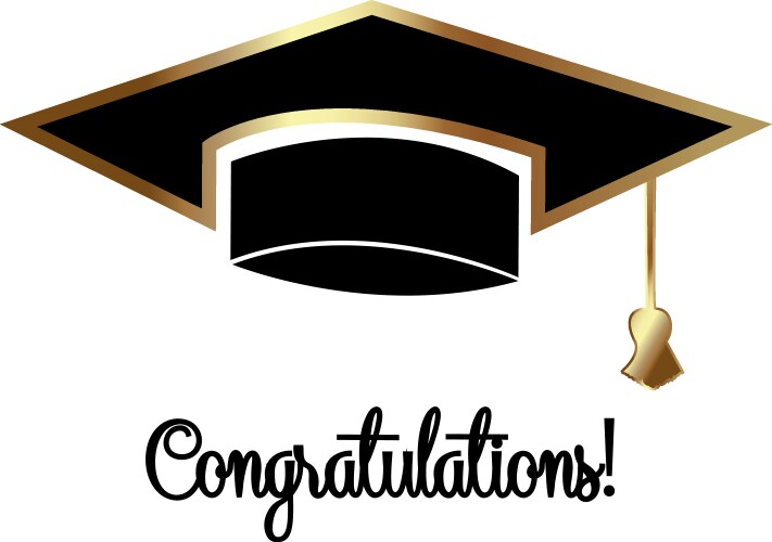 congratulations graduates graduation day cap vector image