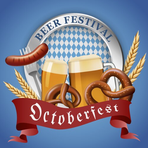 Oktoberfest german beer festival concept vector image