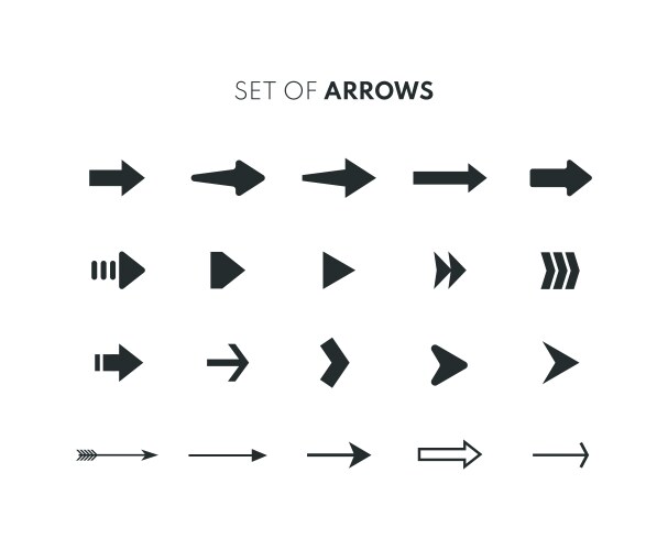 set arrows vector image