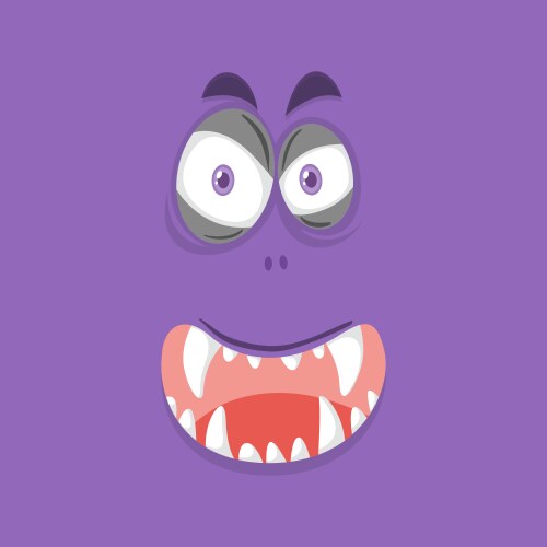 A purple monster face vector image