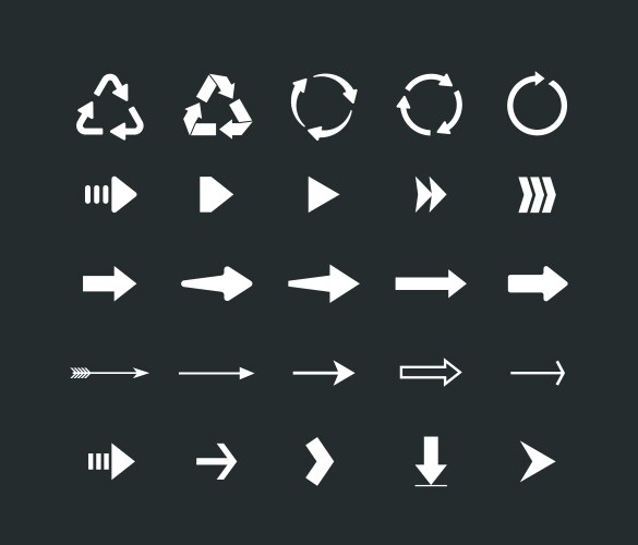 Set arrows vector image