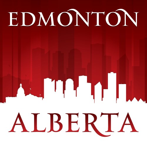 edmonton alberta canada city skyline silhouette vector image