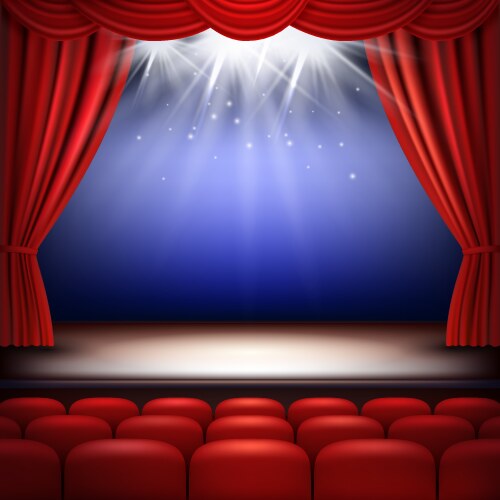 Theater stage festive background audience movie vector image