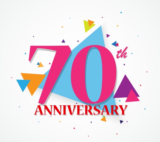 happy anniversary celebration with triangle shape vector image