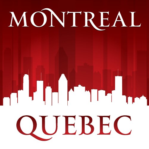 montreal quebec canada city skyline silhouette vector image