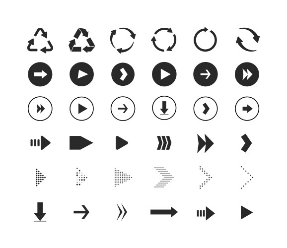 Set arrows vector image