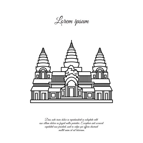 Angkor wat icon isolated on white vector image