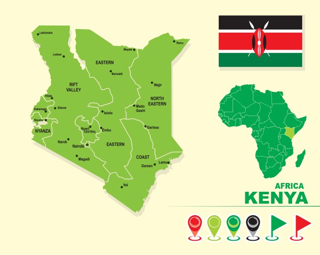 Kenya map vector image