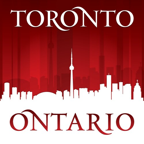 toronto ontario canada city skyline silhouette vector image