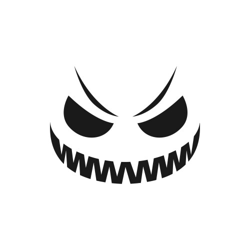 Malevolent halloween pumpkin face icon vector image