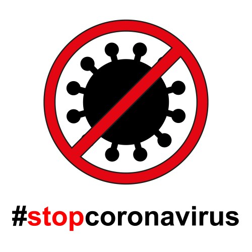 Stop coronavirus symbol isolated on background vector image