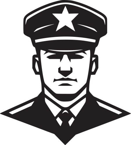 Military - black and white vector image