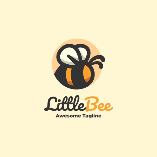 Logo little bee simple mascot style vector image