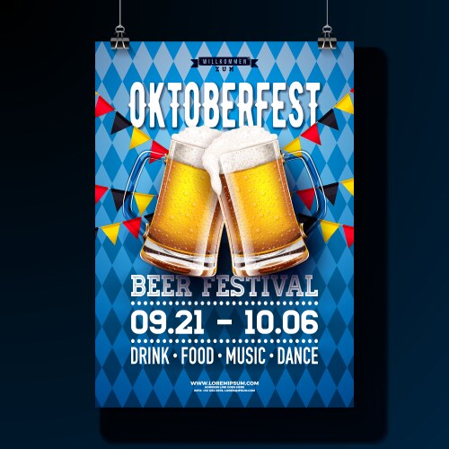 Oktoberfest beer festival party poster vector image