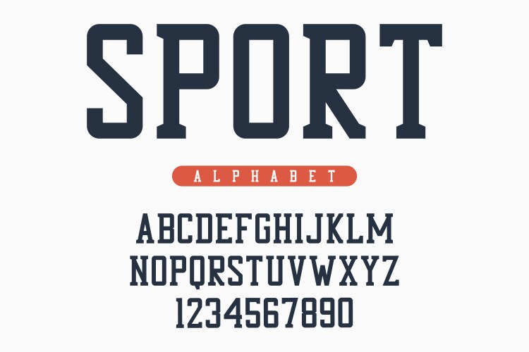 sport font original college alphabet athletic vector image