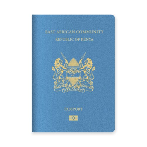 Kenya passport cover with gold emblem and text vector image