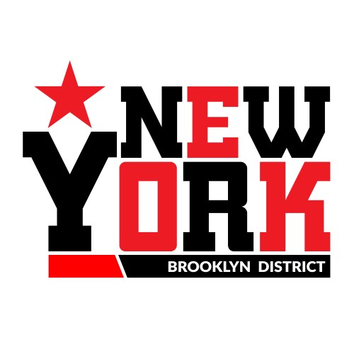 t shirt typography graphic new york brooklyn vector image