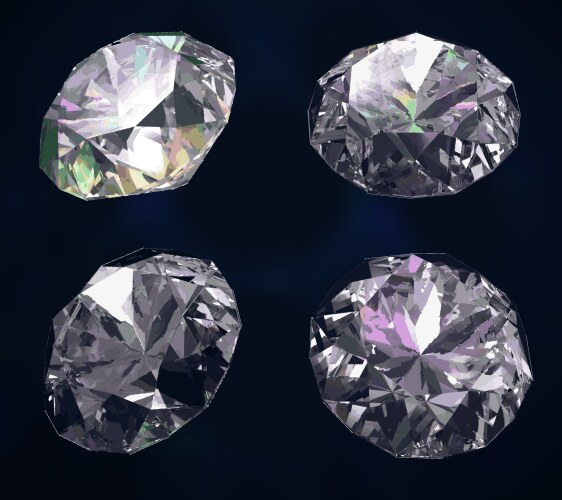 Set of four colored gems vector image