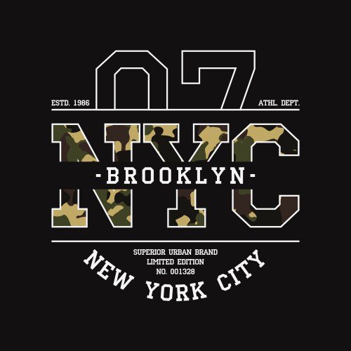 T-shirt with nyc camouflage vector image