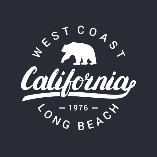 california handwritten lettering tee apparel vector image