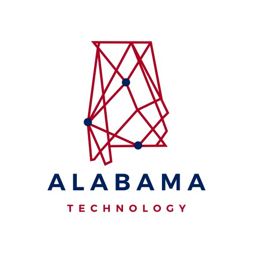 Alabama technology connection geometric polygonal vector image