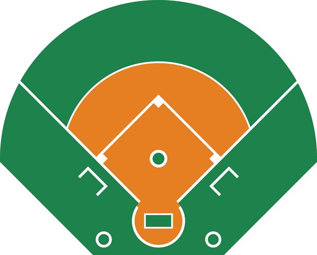 Baseball field aerial view icon vector image