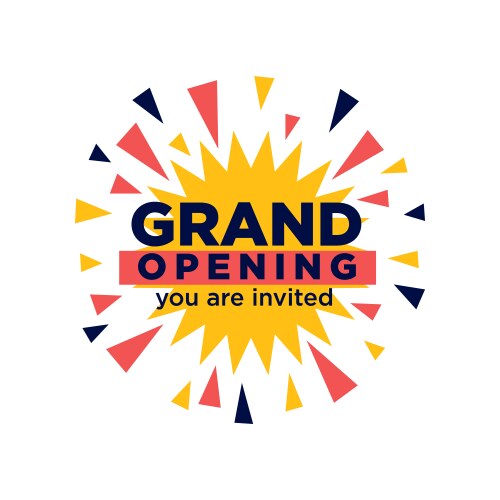 grand opening invitation minimalistic vector image