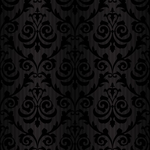 Seamless black silk wallpaper pattern vector image