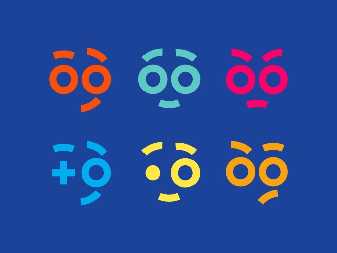 emoji set modern professional icons smile in blue vector image