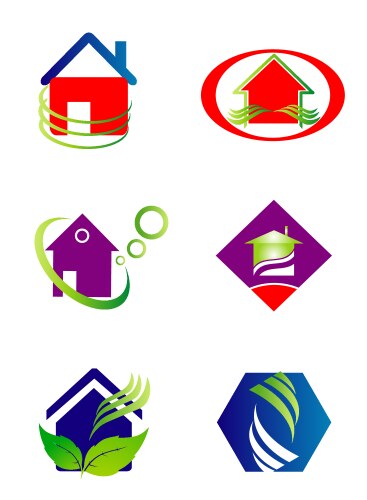 Collection of house and home logo vector image