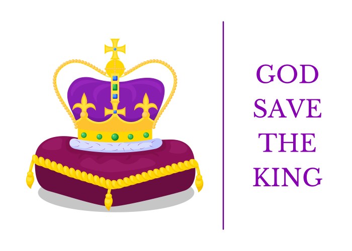 Banner with text of god save the king vector image