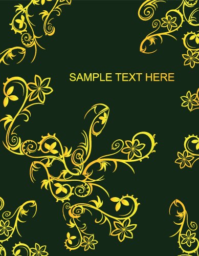 Gold flowers poster vector image