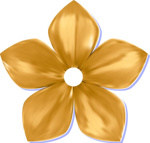 Golden metal pattern flower five petal vector image