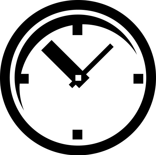 clock icon with round dial symbol or emblem vector image