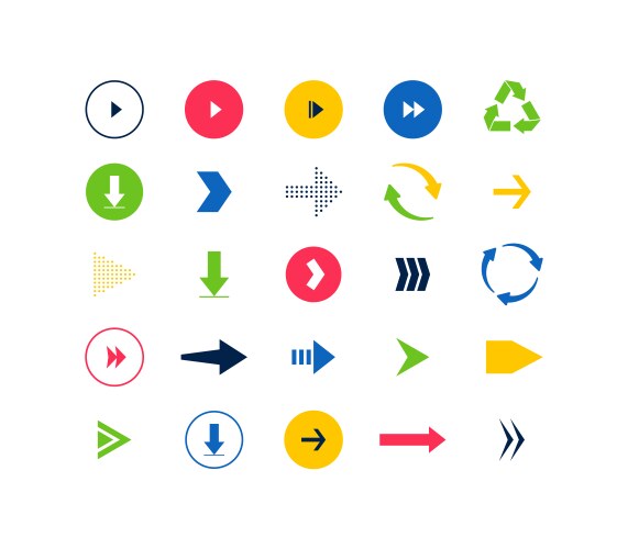 set colorful arrows vector image