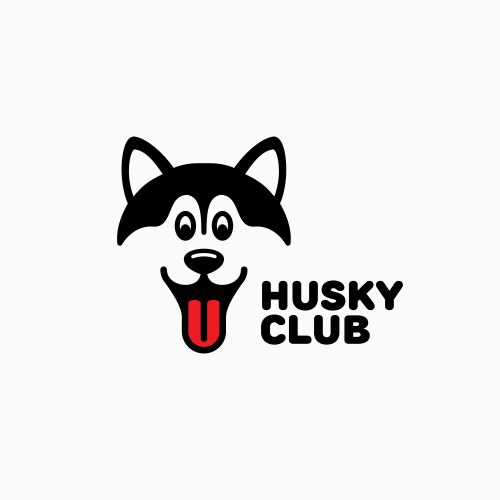 Husky club logo vector image