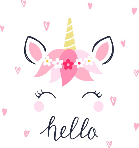 modern unicorn face background with text vector image