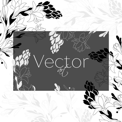 template design floral art black and white vector image