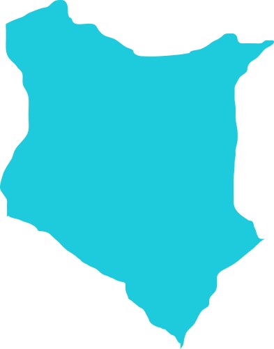 Kenya map in blue country border vector image