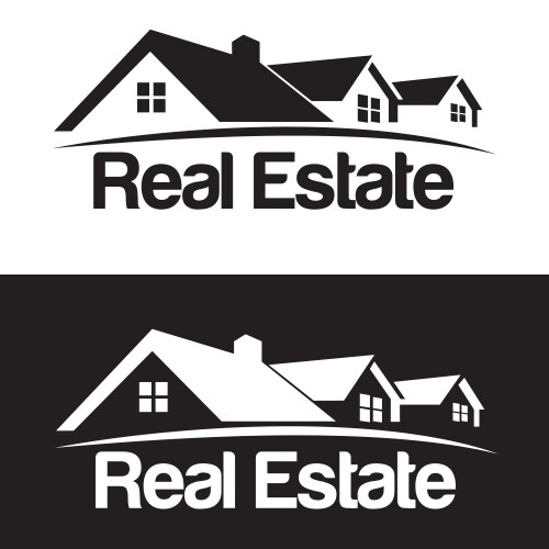 Real estate logo design template house abstract vector image