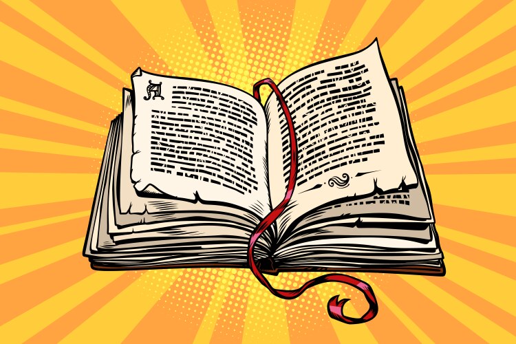 Ancient book religion fairy tale and literature vector image