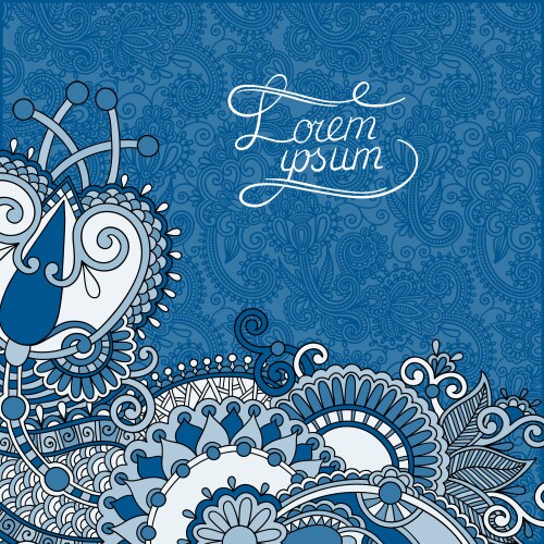 paisley design on decorative floral background vector image