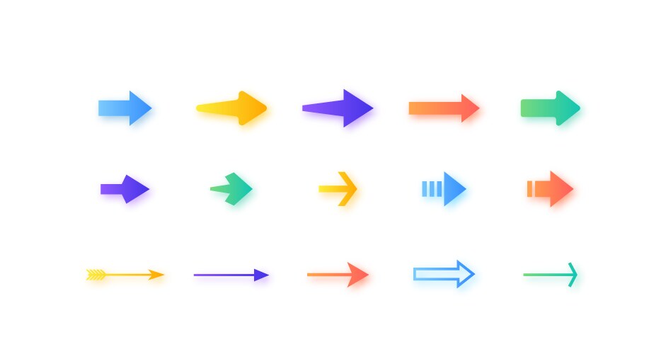 set arrows vector image